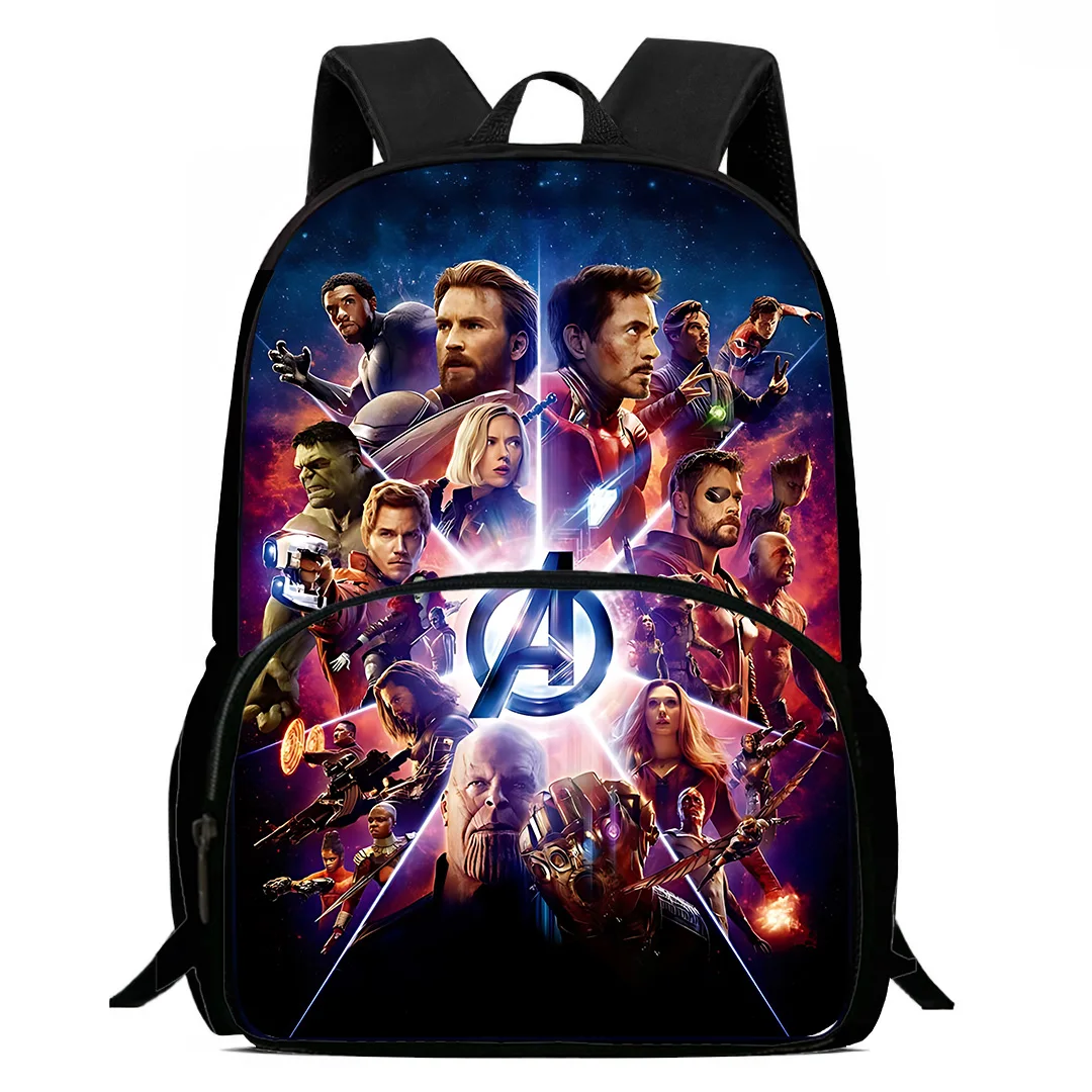 Mochilas de película de los Vengadores de Marvel para niños y niñas, regalo de cumpleaños para estudiantes, mochilas escolares de gran capacidad para acampar, mochila duradera