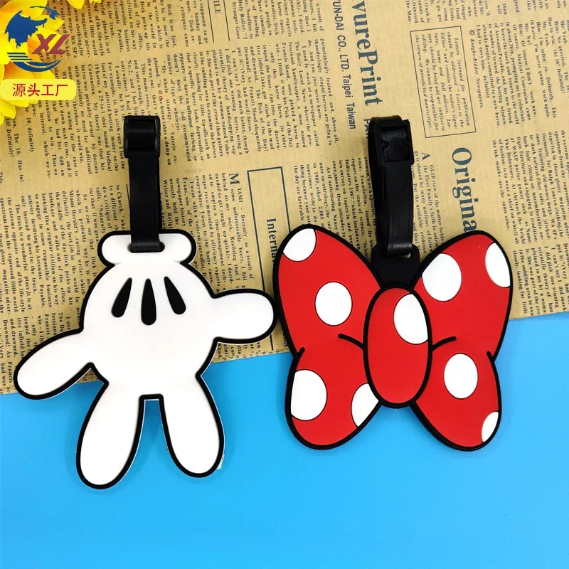 Disney Mickey Mouse Travel Luggage Tag Kawaii Cartoon Minnie Portable Label Suitcase ID Address Holder Baggage Boarding Tags