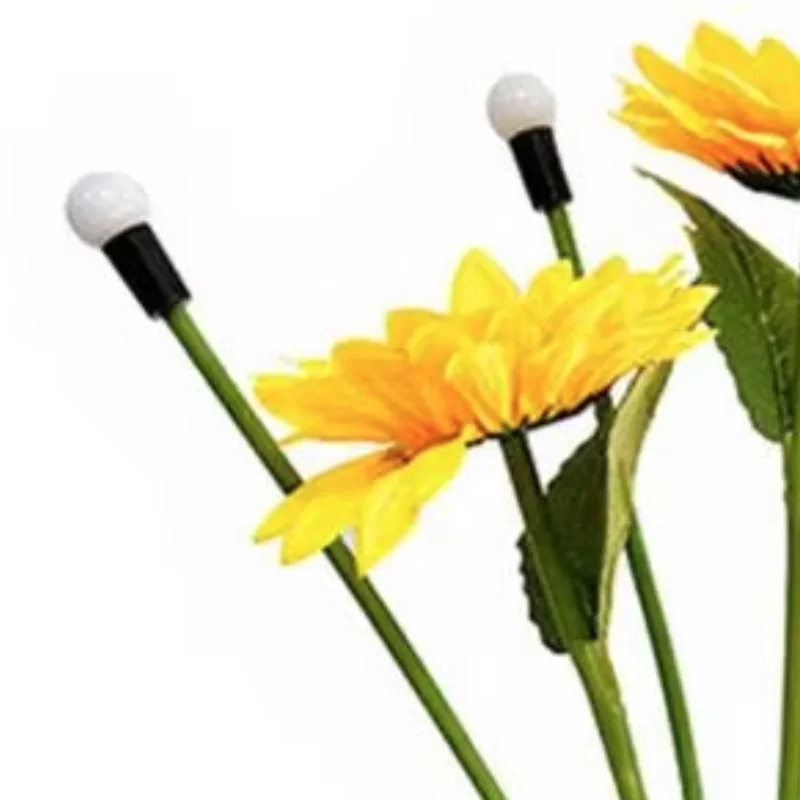 Solar Sunflower Garden Light with Firefly LED Lights Automatic On/Off Solar Powered Landscape Lamp Patio Walkway Outdoor Decor