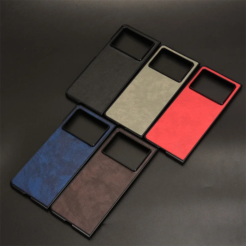 For Tecno Phantom V Fold2 AE10-OP Case Luxury Litchi Striae PU Leather Hard Back Cover Case For Tecno Phantom V FOLD2 Phone Case