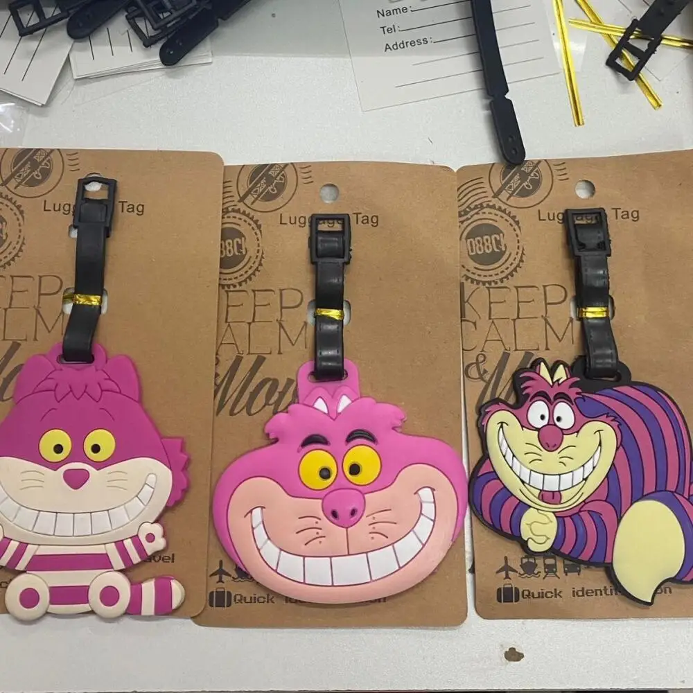 

Бирка для багажа из ПВХ «Чеширский кот» из фильма «Алиса в стране чудес», креативный аксессуар для рюкзака, багажа, подарок на день рождения другу