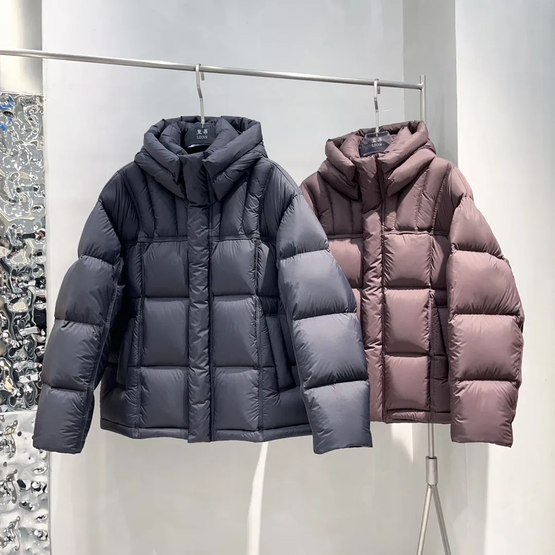 

Зимняя ультратеплая серия: утепленная куртка-пуховик для пар с высоким содержанием пуха, несъемным капюшоном, теплая, нейлоновая, повседневная, мужская.