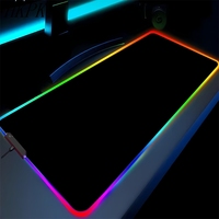 Pure Black RGB Non-Slip Gaming Mouse Pad For PC Laptop Gamer Large Keyboard Cover Desk-mat Rubber Game Led Mouse Pad For Office