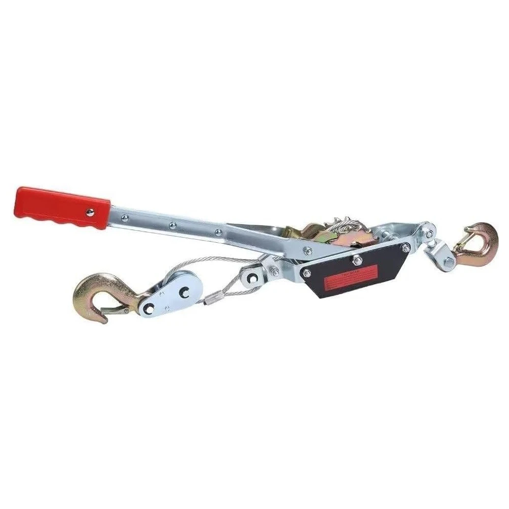 Come Along Winch, Power Puller Winch, Hand Cable Puller with 2 Hooks, Heavy Duty Power Cable Come Along Tool with Dual Gear