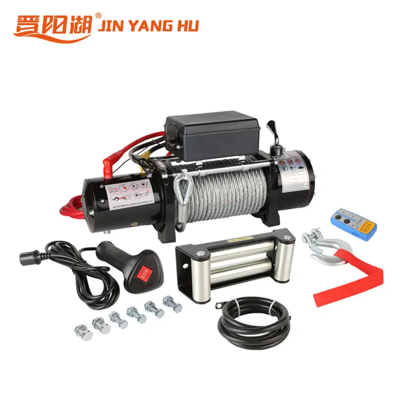 JYH Portable Electric Boat Anchor Mini Winch 12v 24v 6000lbs Steel Wire Rope For Auto 4WD view 4