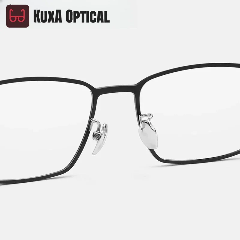 Okulary korekcyjne KUXA dla mężczyzn, czysty tytan, modne oprawki do okularów optycznych z soczewkami korekcyjnymi na krótkowzroczność.
