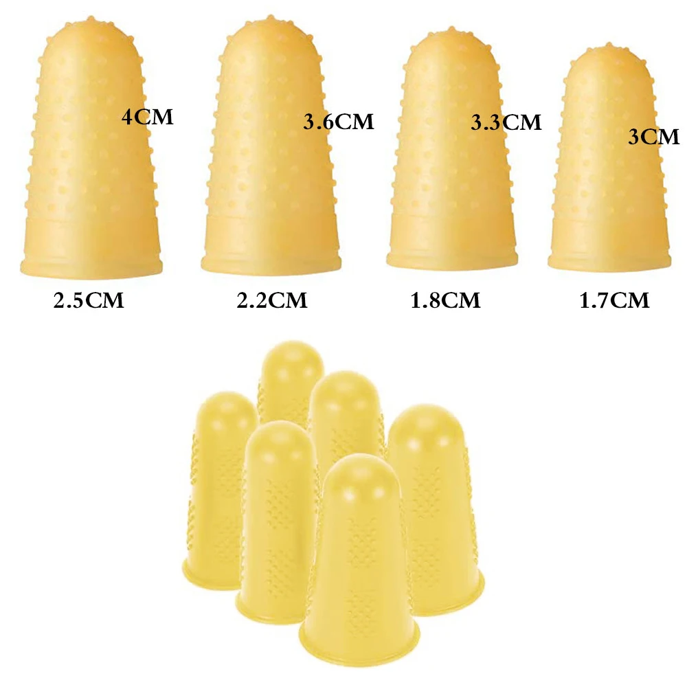 4PCS Rubber Finger Tips Office Rubber Thimbles Silicone Reusable Finger Protector Fingertip for Needlework Sewing Accessories