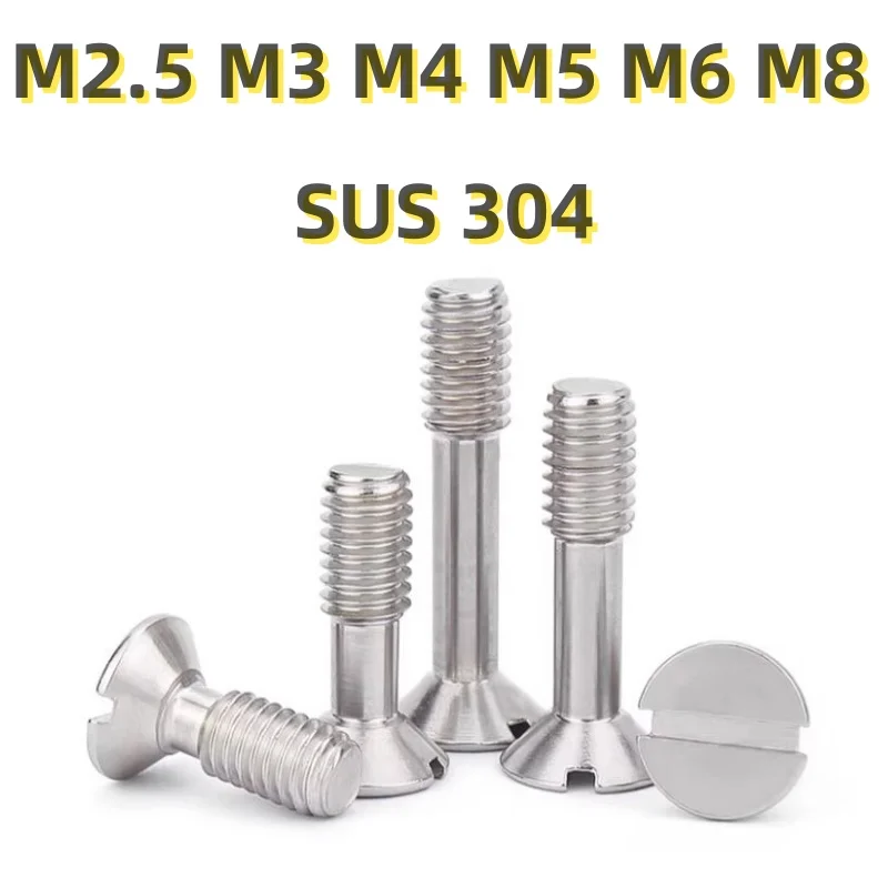 

M2.5 M3 M4 M5 M6 M8 SUS304 One character Countersunk Anti-Loosening Screw Flat Head Half Thread Bolt，for Machinery/Furniture