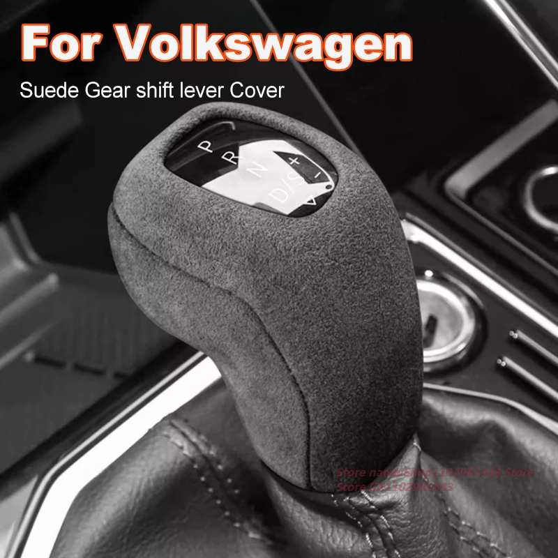 

For VW Volkswagen Sagitar Passat T-Cross T-Roc Tayron Tacqua POLO Suede Anti-Slip Gear shift lever Cover Car Accessories