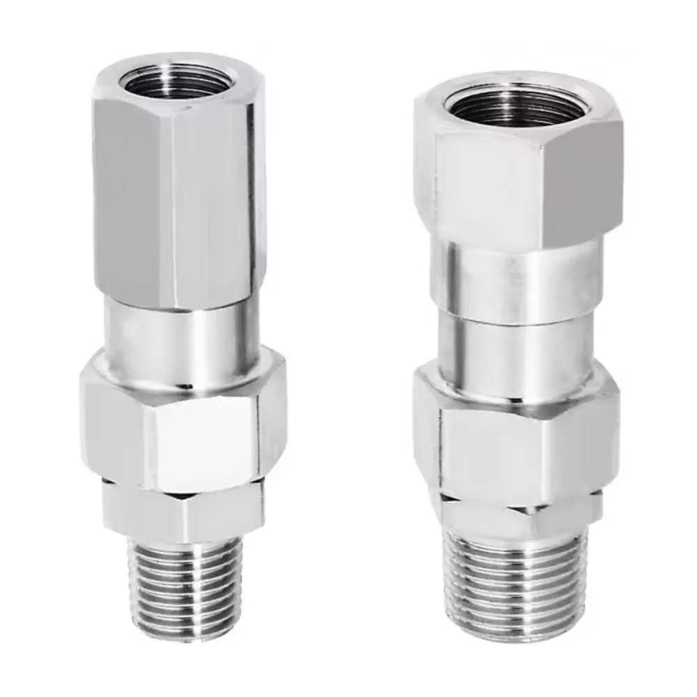 Stainless Steel Pressure Washer Swivel Joint 4500 PSI 360 Degree Rotation High Pressure Washer Connector Anti-Winding