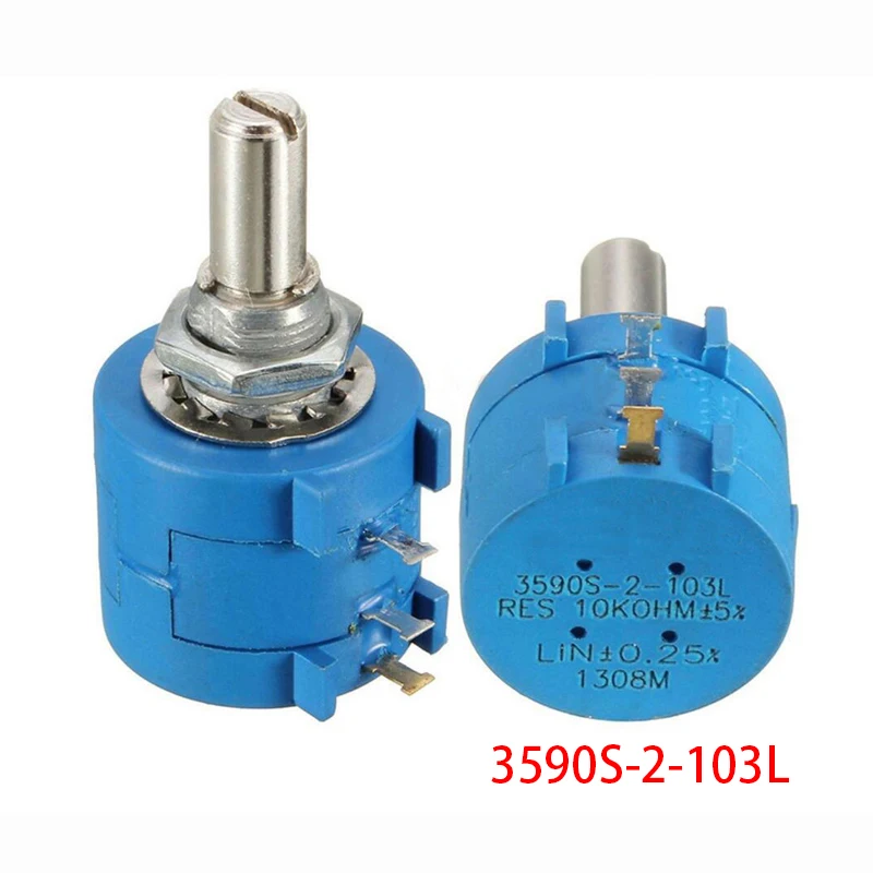 

No��1PCS 3590S 10K Ohm 103 3590S-2-103L 3590S-2-103 3590S-103 Precision Multiturn Potentiometer 10 Ring Adjustable Resistor