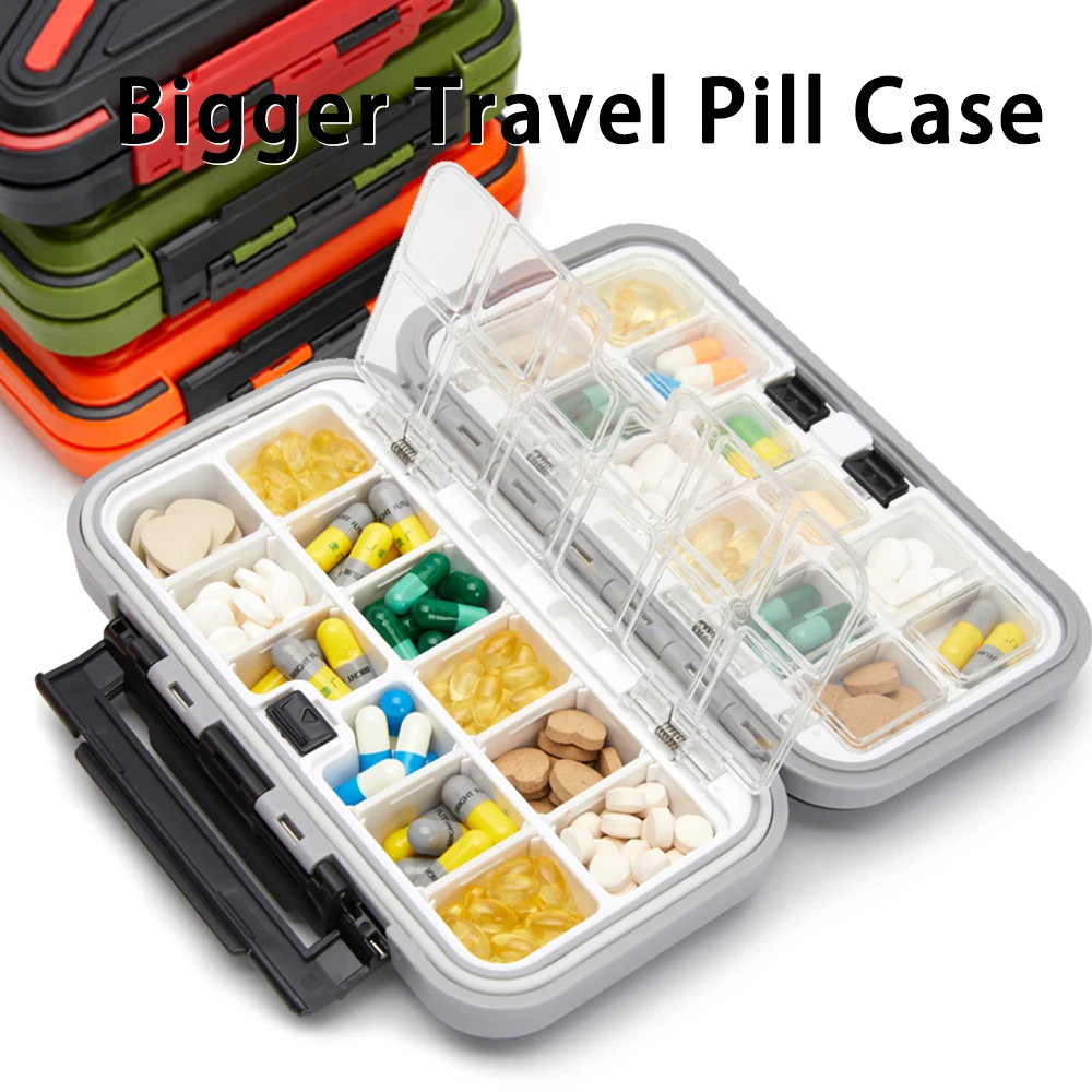 Large Size Medicine Pill\'s Box Pills Storage Organizer Pill Case Container Drug Tablet Dispenser Pill Box Waterproof Pastillero