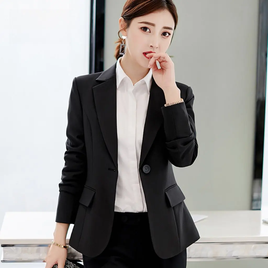 

Calan Diana Women's Korean Style Slim Fit plus Size Suit Jacket Spring Summer Casual Fashion Long Sleeve Small Suit