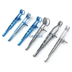 GREATLH 1pc eyelid Chalazion Forceps Ophthalmic Tweezer Titanium/Stainless Steel Ophthalmic Instrument