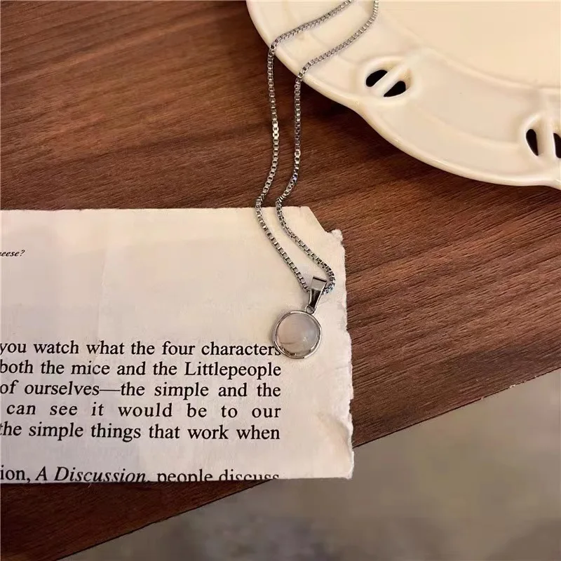 Blue Crystal Water Drop Pendant Necklaces For Women Short Clavicle Chain Choker Jewelry Girl