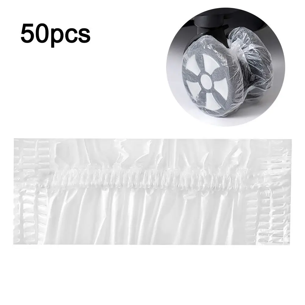 50Pcs Disposable Luggage Wheels Protector Anti-slip Wear-resistant Trolley Box Casters Cover Reduce Noise Elastic