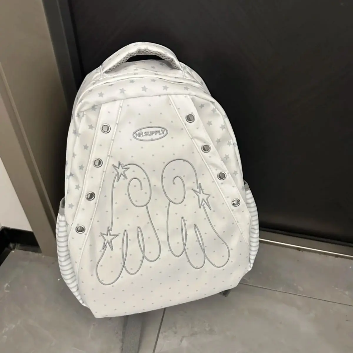 

Sweet Girls Dot Backpacks Korean School Bag For Students Fashion Wing Travel Bags Large Capacity College Y2k Backpack Aesthetic