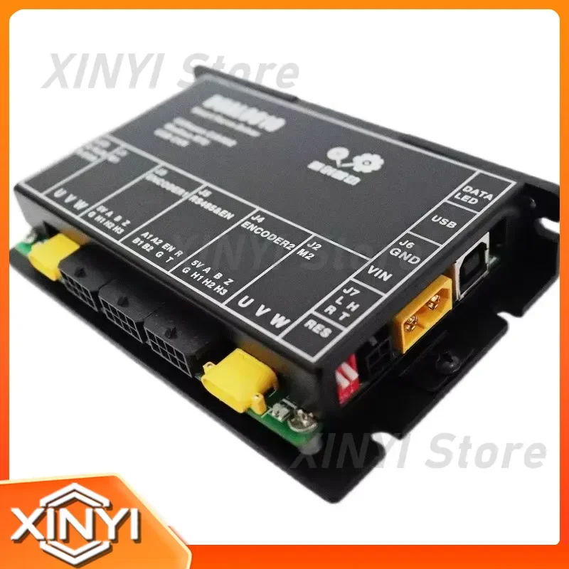 for 12-60VDC 20A Peak 10A Continuous Dual Channel Brushless Servo Hub Driver with 20kHz PWM for Industrial AGV Robotic Arm