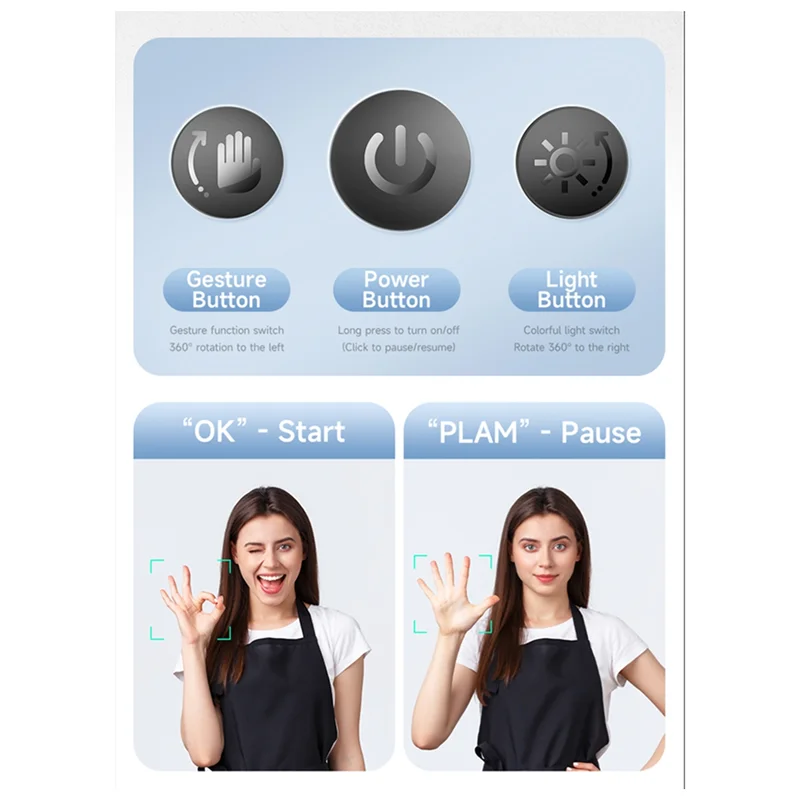 FORW-NEW P03 Pro 360 Rotation Gimbal Stabilizer AI Following Face Tracking Desktop Gimbal PTZ For Smartphone Live