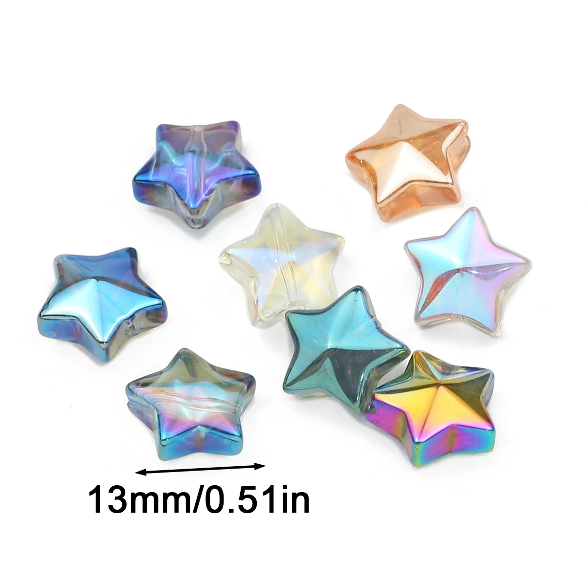 13mm 50pcs Star Shape Transparent Austrian Crystal Spacer Glass Loose Beads For Jewelry Making Bracelet Necklace Accessories DIY