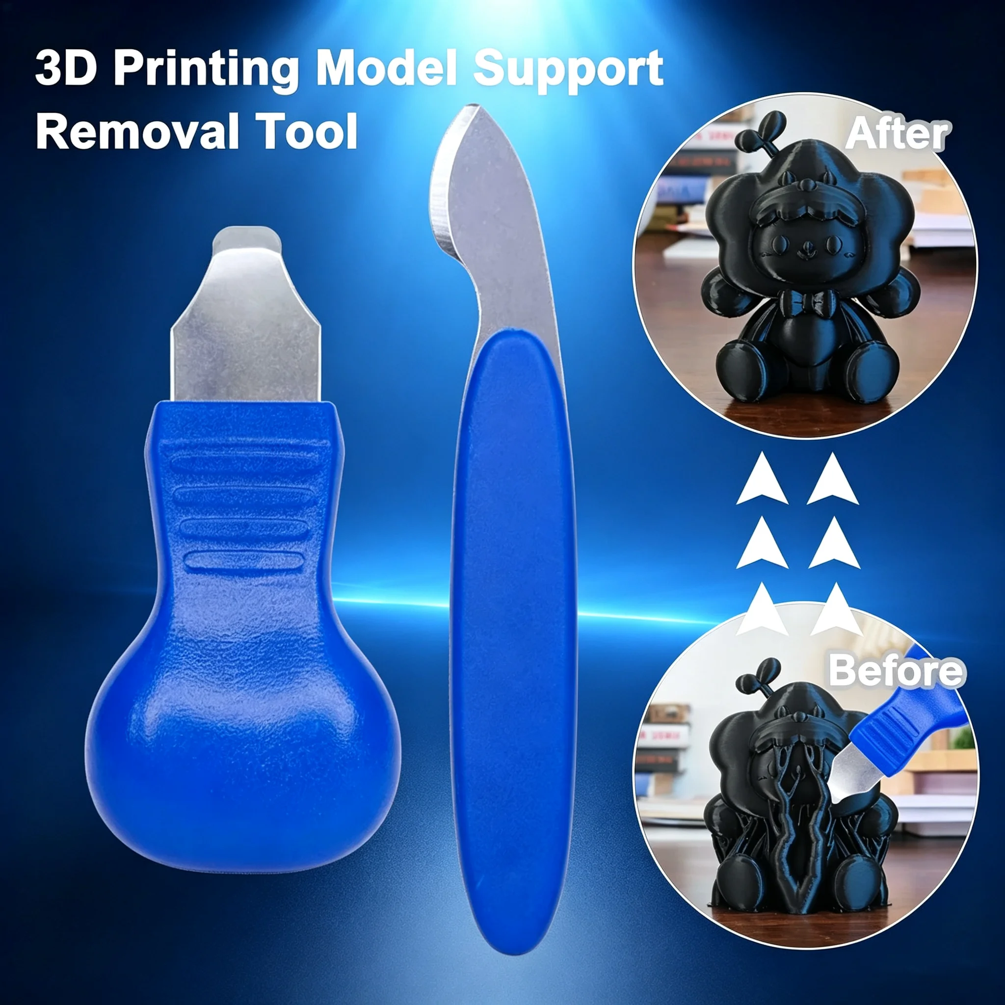 3D-Drucker-Werkzeugset zum Entfernen von Stützmaterialien (PLA, ABS), UV-Licht-härtendes Modellmaterial, Stützentfernungs-Schneider, 3D-Drucker-Zubehör – Detail 8
