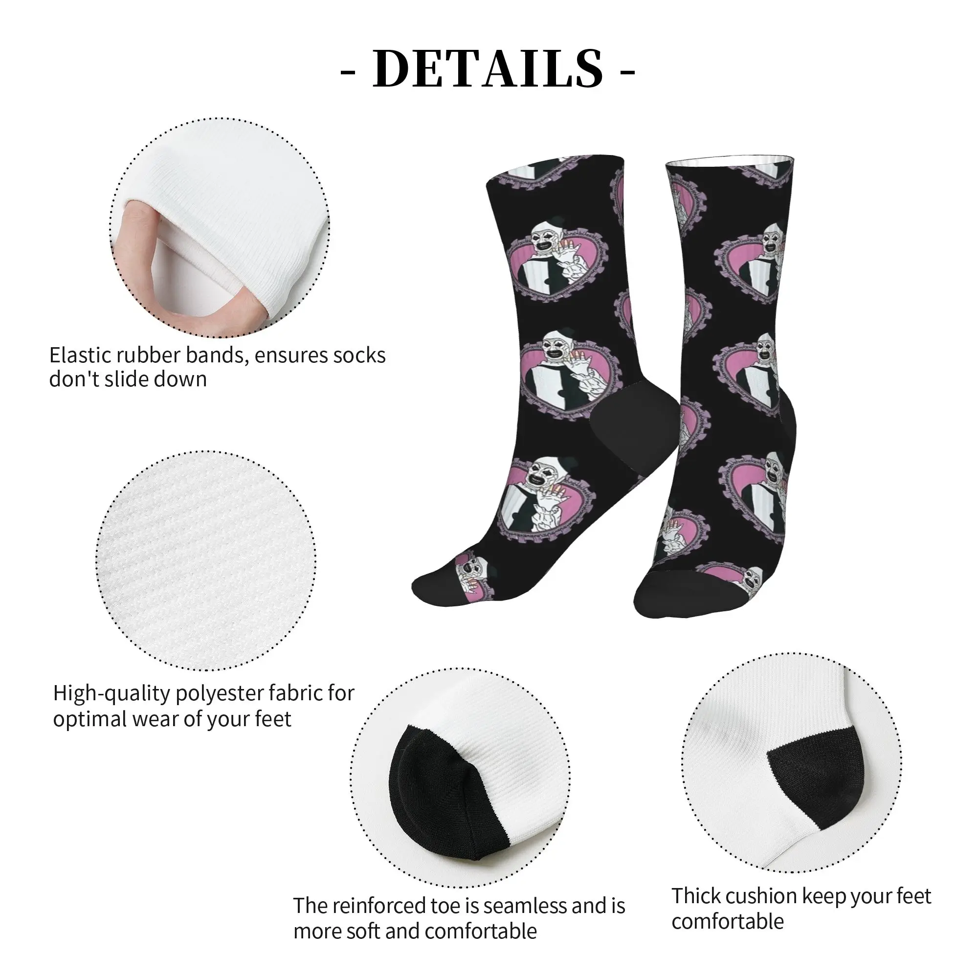 الجوارب الرجالية لطيف المرعب الحب فيلم الرعب هالوين الوردي القلب جوارب الخريف الجوارب الرجعية تصميم الجري عدم الانزلاق الجوارب