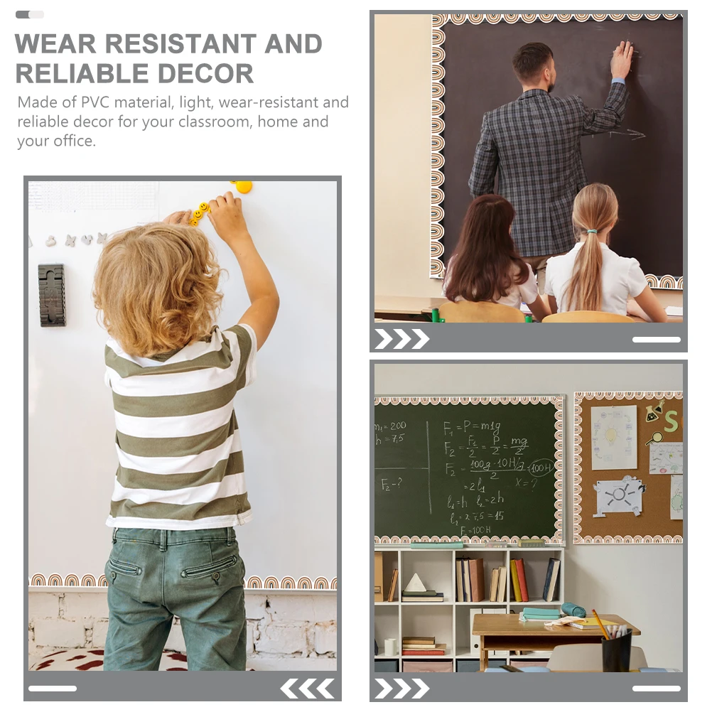 12pcs Whiteboard Stickers Magnetic Borders Decorative Strips Classroom Bulletin Board Edge Trim Wall Decor Removable