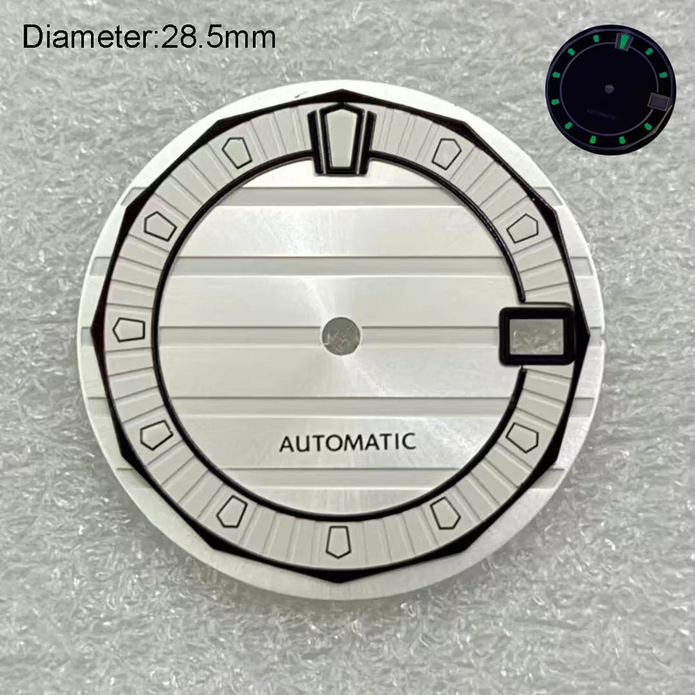 New 28.5mm NH35 S Logo Dial Purple Blue Olive Green Dial For Japanese NH35 Movement Fit VAN AC Case SLA087J1 Modification Parts