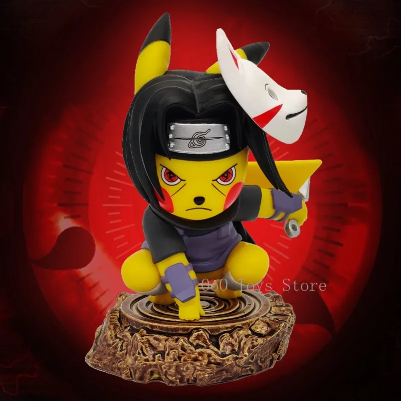 Anime Figure Naruto Uchiha Itachi Cosplay Pikachu Action Figure Toys Gift Doll 10.5cm/4.13in