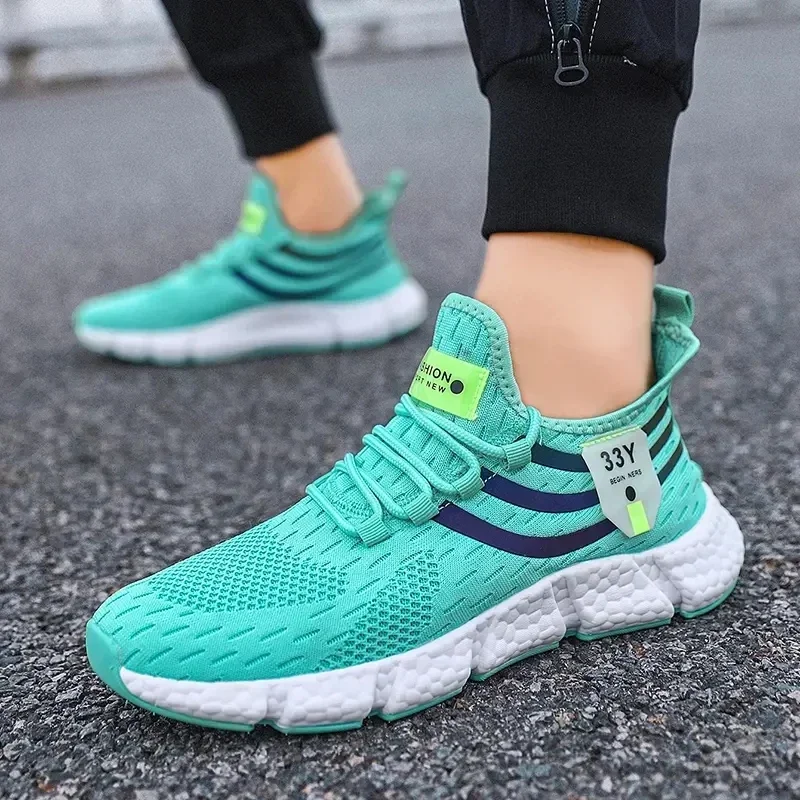 New Men Casual Sport Shoes Breathable Lightweight Sneakers Outdoor Mesh Black Running Shoes Athletic Jogging Tenis Walking Shoes