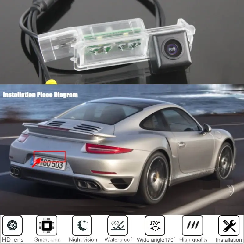 For Porsche Carrera Turbo 911 987 997 918 Boxster Cayman HD Car Rear View Back Up Reverse Camera Night Vision Parking Camera