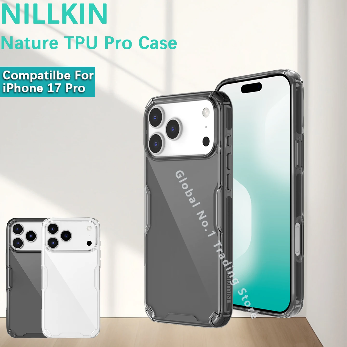 

Nillkin, совместимый с iPhone 17 Pro, чехол из ТПУ Pro, тонкий, мягкий, прозрачный, с подушкой безопасности, противоударная задняя крышка, чехол для телефона