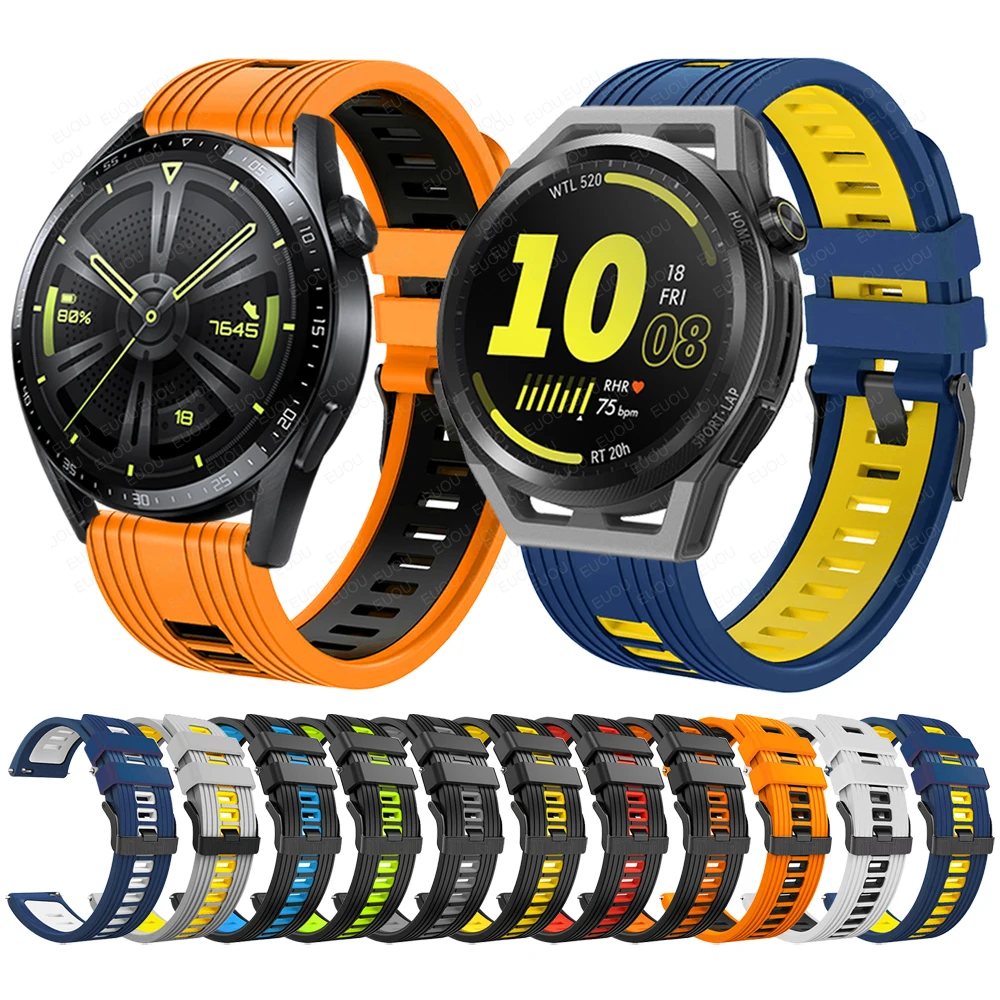 Easyfit Wrist Strap For HUAWEI WATCH GT Runner/GT 3 GT3 46MM / GT 2 Pro Smartwatch Sport Silicone Band 1:1 Watchband Bracelet