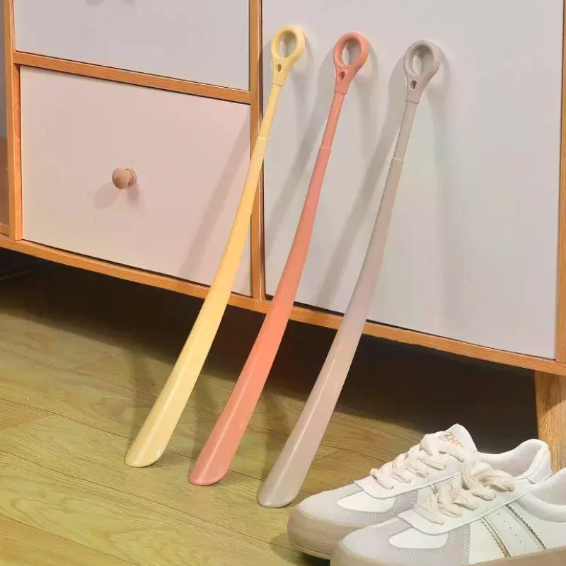1/2Pcs Plastic Extra Long Shoehorn Household Long Handled Lifter Pregnant Woman Elderly Lazy People Shoe Horns Hangable