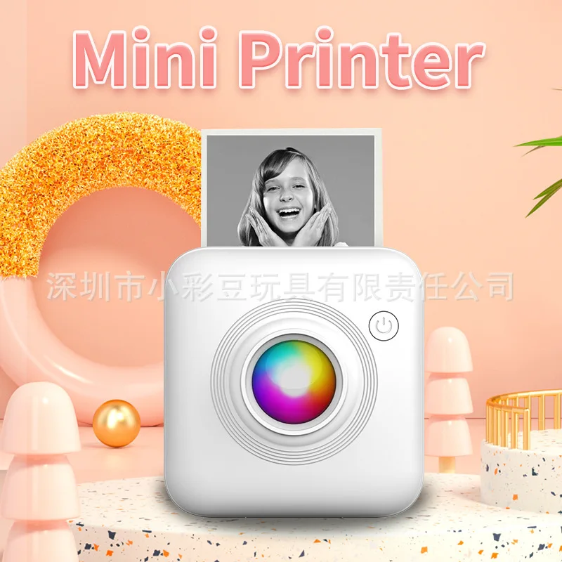 

Cross - Border Portable Mini Printer Wireless Mobile Phone Connected Small Household Adhesive Photo Label Printer