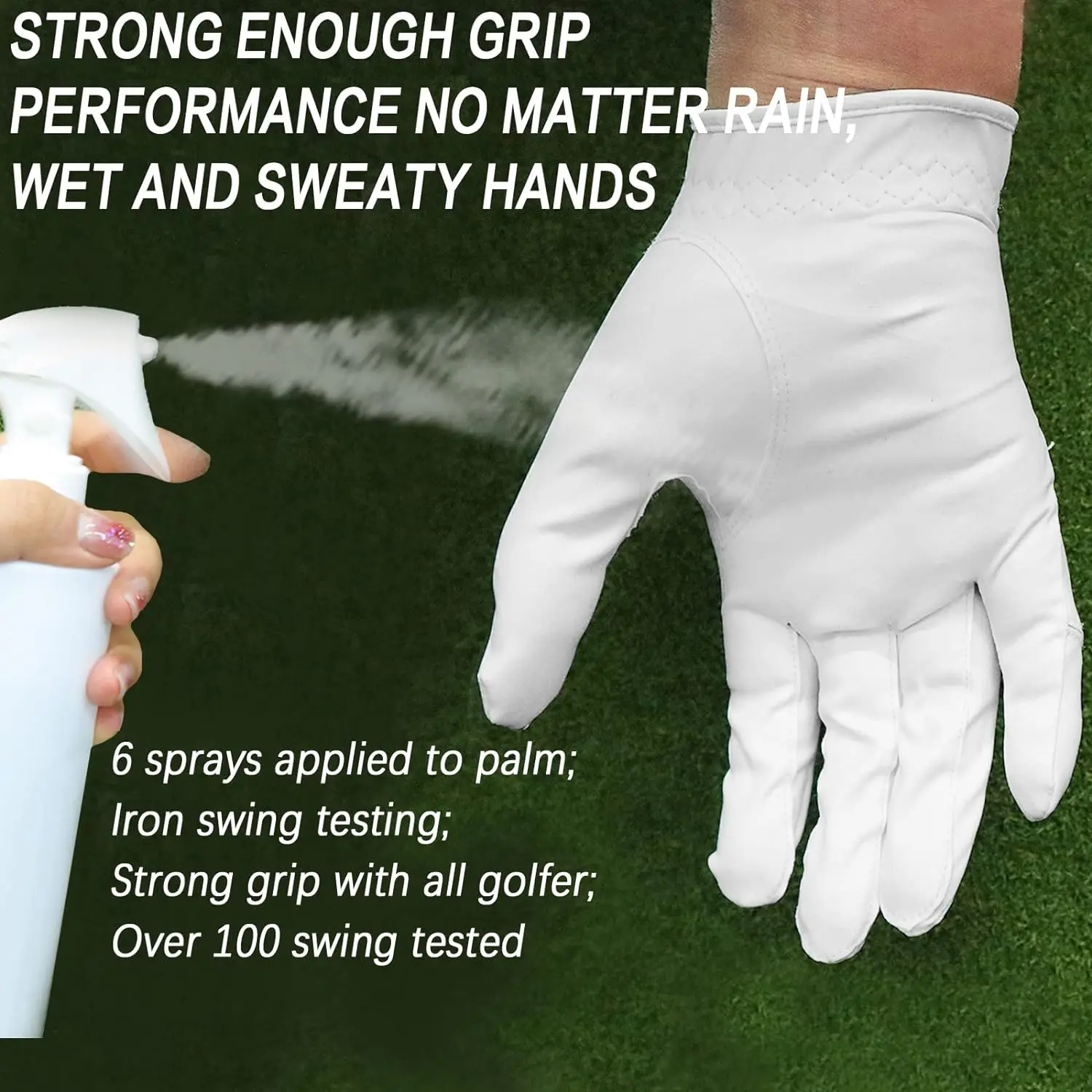 Golf Gloves Men Left Hand Rain Grip Glove for Right Handed Golfer Value 1 Pack, All Weather Durable Grip