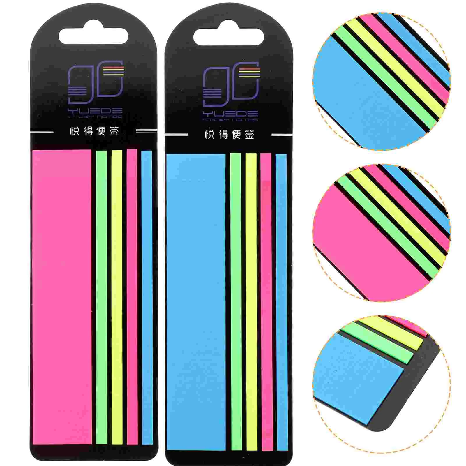 2 scatole di adesivi Nastro blu Comode strisce di lettura portatili Segnapagina a fluorescenza Traslucido