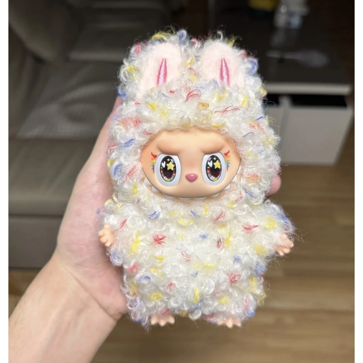 Labubu ropa de bebé labubu vinilo colgante muñeca ropa 17cmV1V2V3 ropa de piel de arco iris regalo de Navidad y halloween