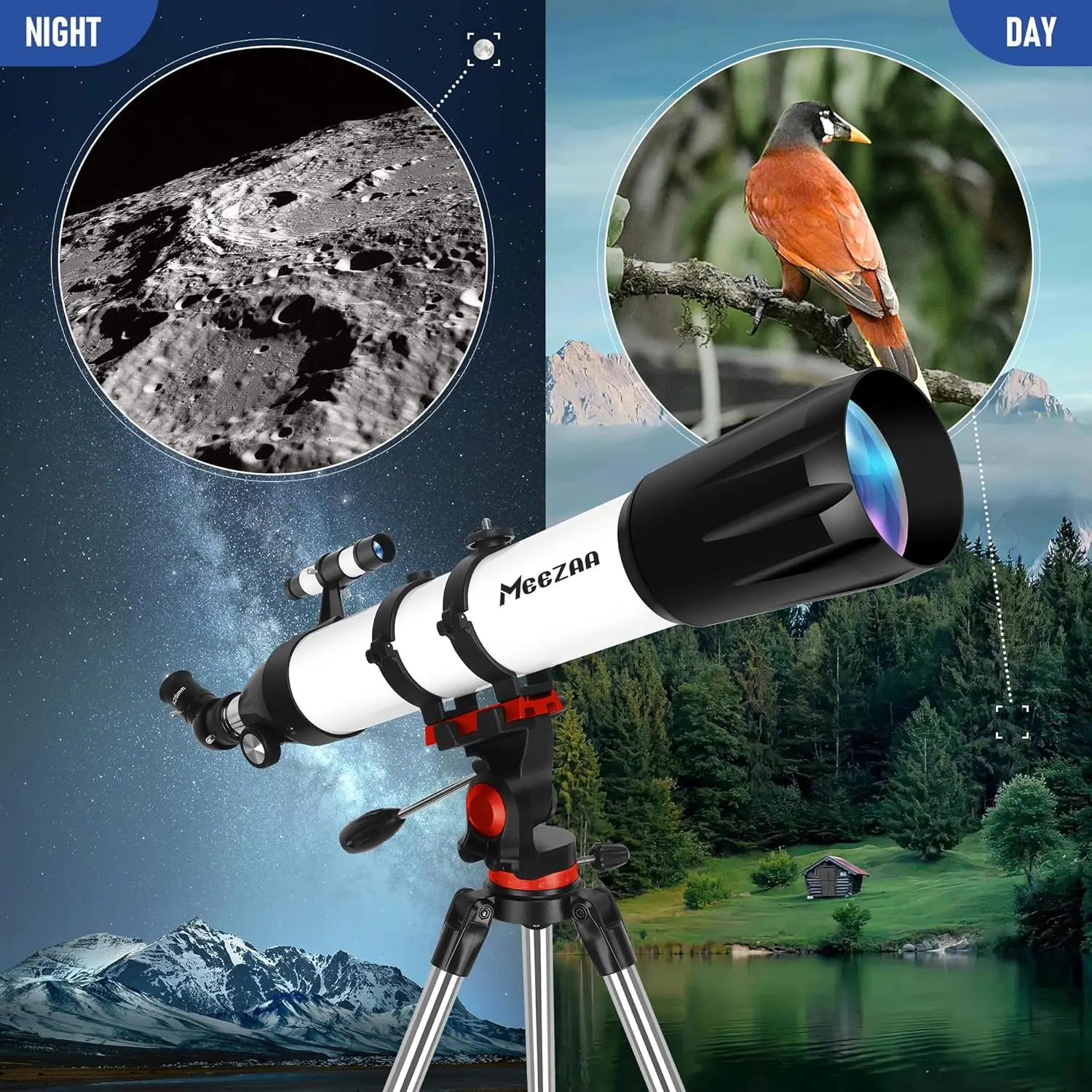 

Astronomy Telescope for Adults High Powered, 90mm Aperture 800mm Professional Refractor Telescopes for Kids & Beginners