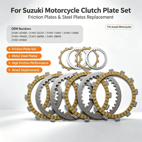 Комплект фрикционных дисков сцепления для мотоциклов Suzuki DF200ET, DF200EW, DF200, DR200 G/H/J, RV200, GSF250 R, GSXR250, UN Wolf