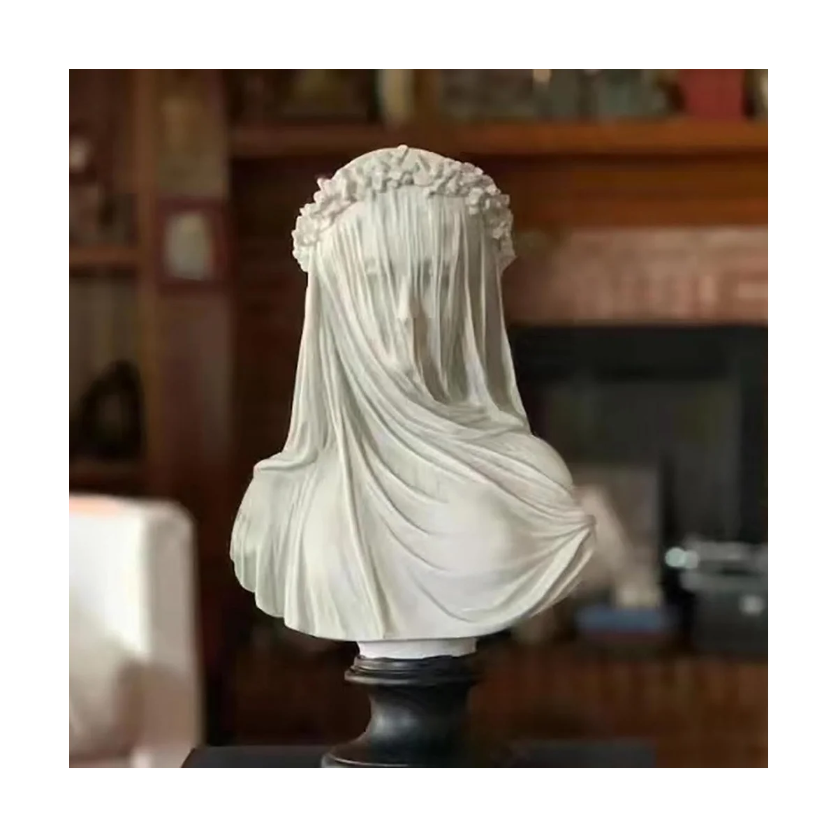 Veiled Maiden Bust Statue Gothic Home Decor Abstract White Resin Sculpture Goddess Statue Crafts Home Aesthetics