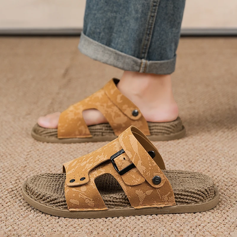 Men's slide casual Sandals summer breathable non-slip outdoor comfort soft-sole lightweight breathable sports walking beach shoe view 6
