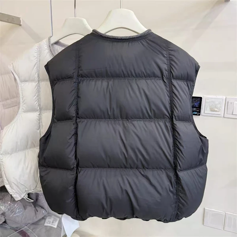ZAROY Herbst Damenjacken und Westen, lässige O-Ausschnitt ärmellose kurze Parkas, warme Winter-Baumwollwesten, vielseitige Westenjacke – Detail 7