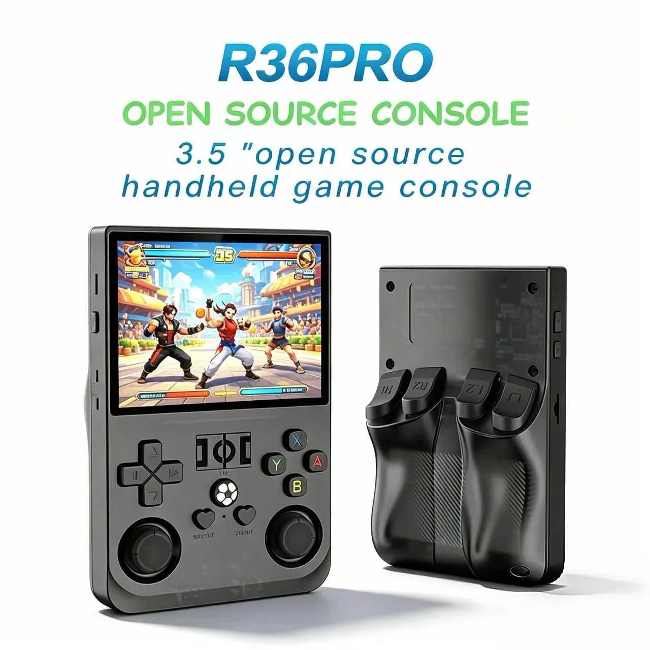 

Retro Handheld Game Console 3.5" IPS Screen 30+ Emulators Portable Pocket Video Player Ergonomic Design with Storage Bag