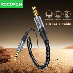 Rocoren 3.5 mm Jack Aux Audio Cable Male to Male Adapter Cord Wire Hifi Speaker Cable For Headphones TV Box Laptop Computer PC