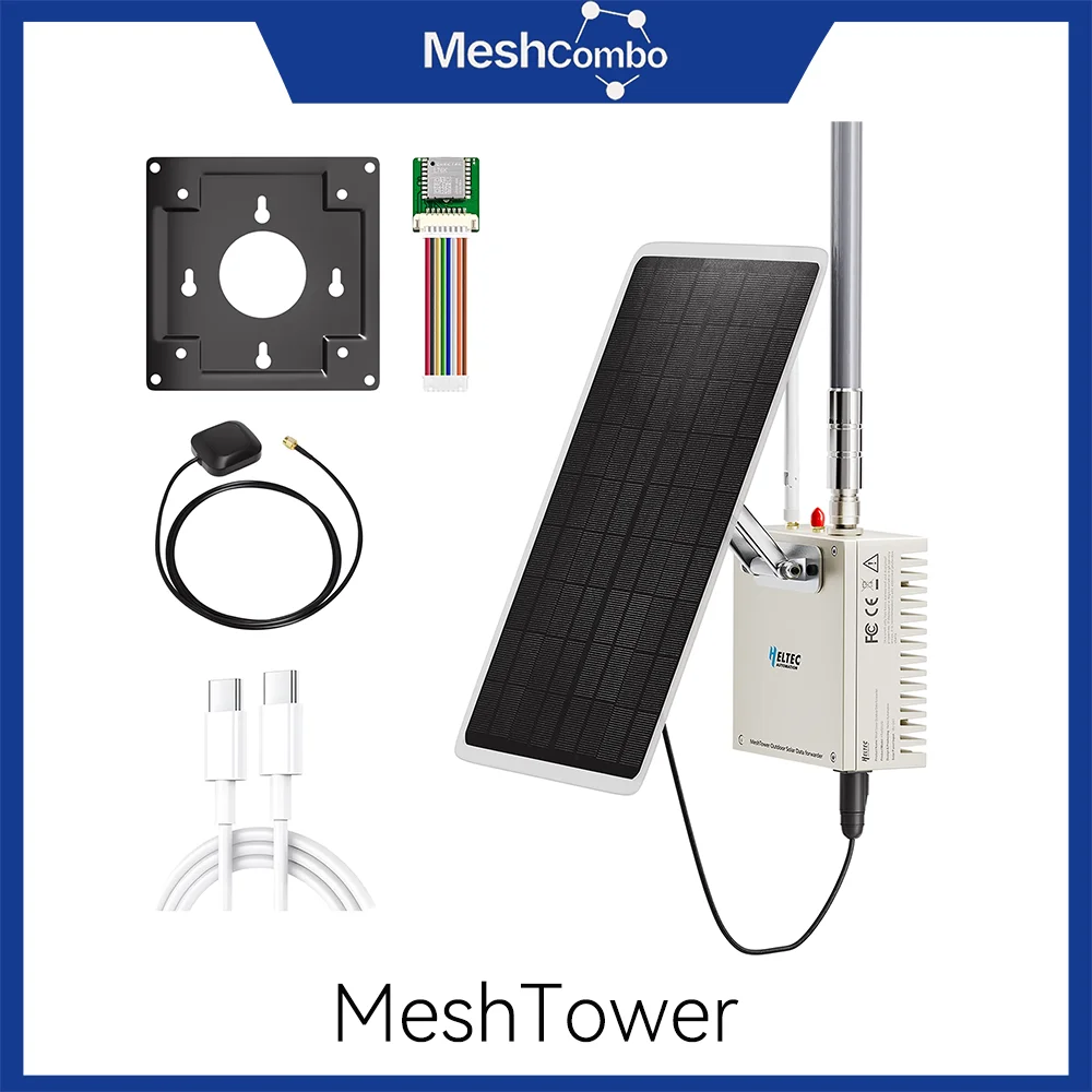 

Heltec MeshTower 18V Solar Panel Node NRF52840 3×2800mAh Lithium Battery IP65 Waterproof PD3.0 Input GPS BLE LoRa Meshtastic