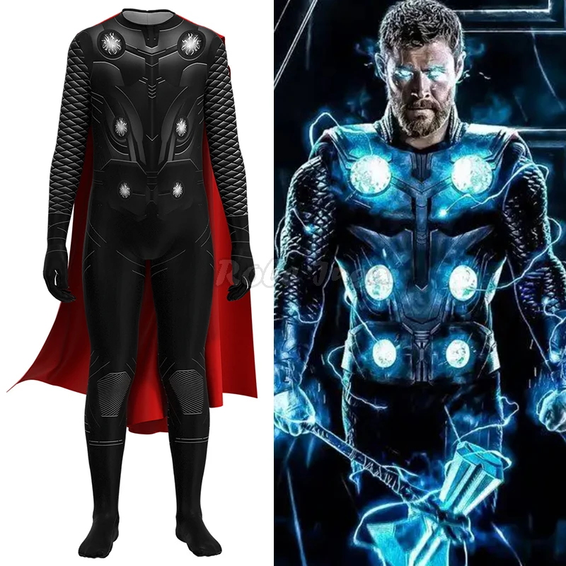 Superbohater film Endgame Thor kostium dla chłopców i mężczyzn Halloween impreza superbohatera element uszycia Odin Son Thor Cosplay kombinezon dla dzieci i dorosłych