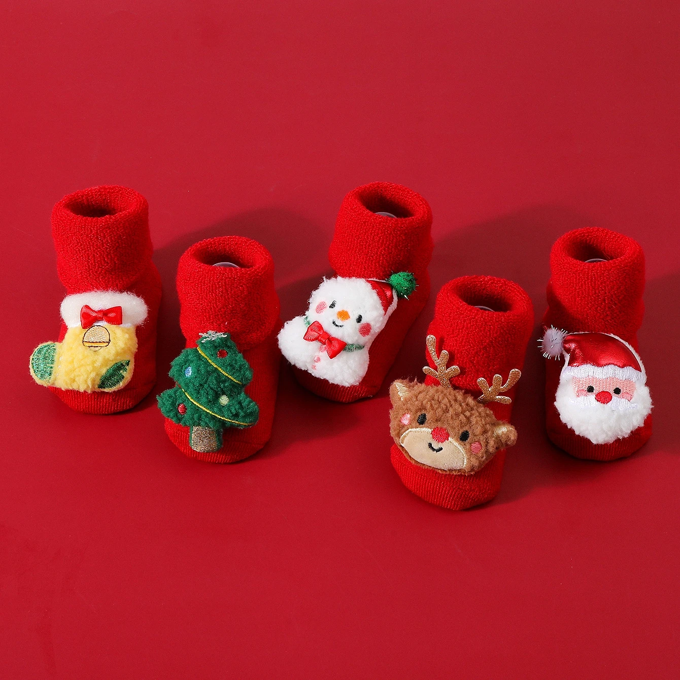 Cute Thickened Christmas Doll Knitted Baby Socks Newborn Toddler Soft Snowman Warm Floor Socks Girls Infant Boys Mid Socks New