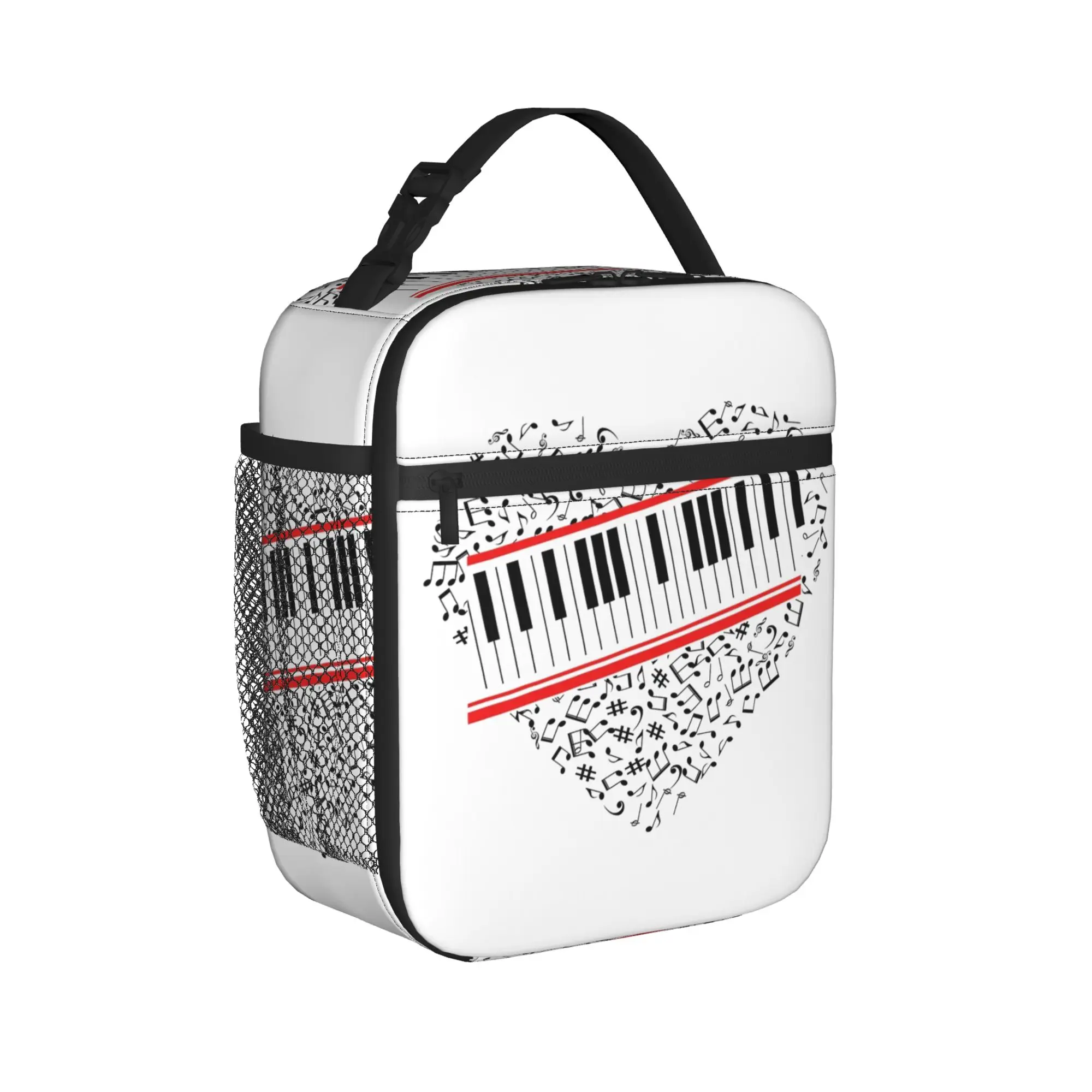 Michaels Jacksons  Piano Heart Thermal Insulated Lunch Bag for School Portable Food Bag Container Thermal Cooler Lunch Boxes