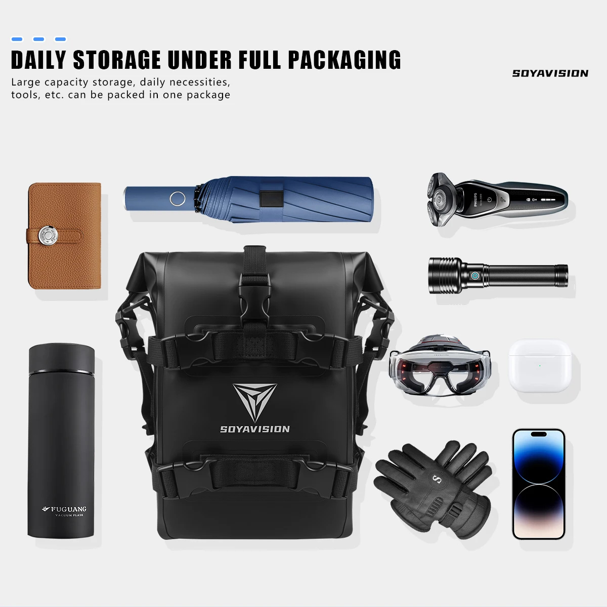 1/2 Stück Motorrad-Seitenrahmen-Sturzbügeltasche, Reparaturwerkzeug-Aufbewahrungstasche, Multifunktionale Motorrad-Tanktasche 8L 10L 12L Wasserdichte Taschen – Detail 9